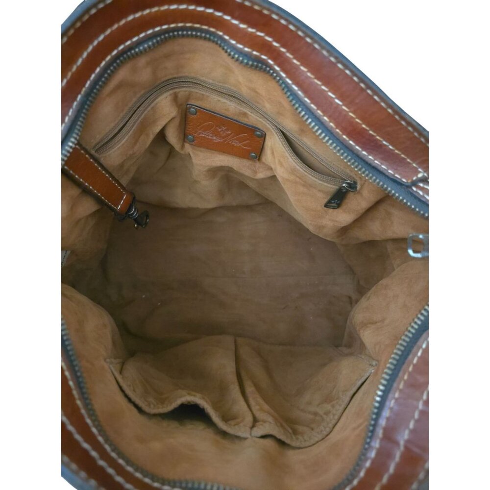 Patricia Nash FLORENCE POPPY Embossed Saddle Leather Brown Tote Shoulder Bag - Picture 7 of 9